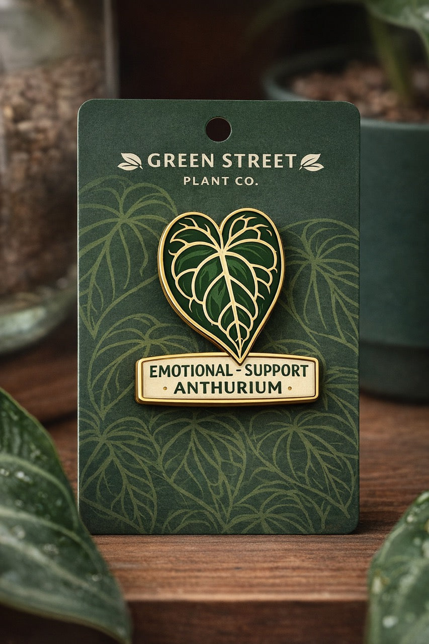 Emotional Support Anthurium Enamel Pin